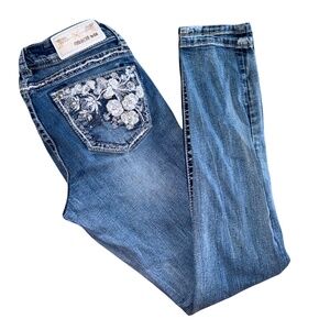 Grace Women's Jeans Size 37 Jewel Floral Pocket Skinny Jeans